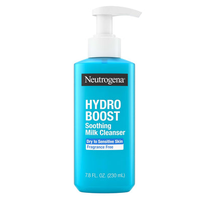 Neutrogena Hydro Boost Face Wash Soothing Milk Cleanser, Fragrance-Free Hydrating Facial Cleanser with Hyaluronic Acid for Sensitive Skin & Makeup Removal, 7.8 oz Avelisse