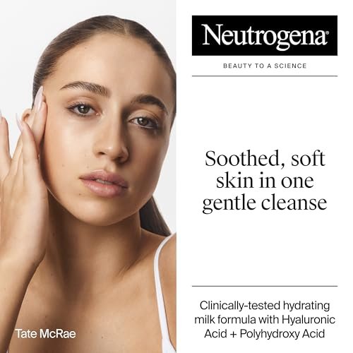 Neutrogena Hydro Boost Face Wash Soothing Milk Cleanser, Fragrance-Free Hydrating Facial Cleanser with Hyaluronic Acid for Sensitive Skin & Makeup Removal, 7.8 oz Avelisse