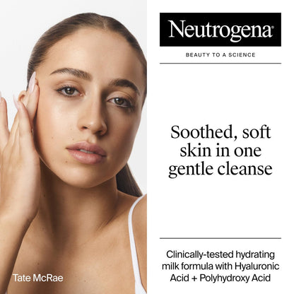 Neutrogena Hydro Boost Face Wash Soothing Milk Cleanser, Fragrance-Free Hydrating Facial Cleanser with Hyaluronic Acid for Sensitive Skin & Makeup Removal, 7.8 oz Avelisse