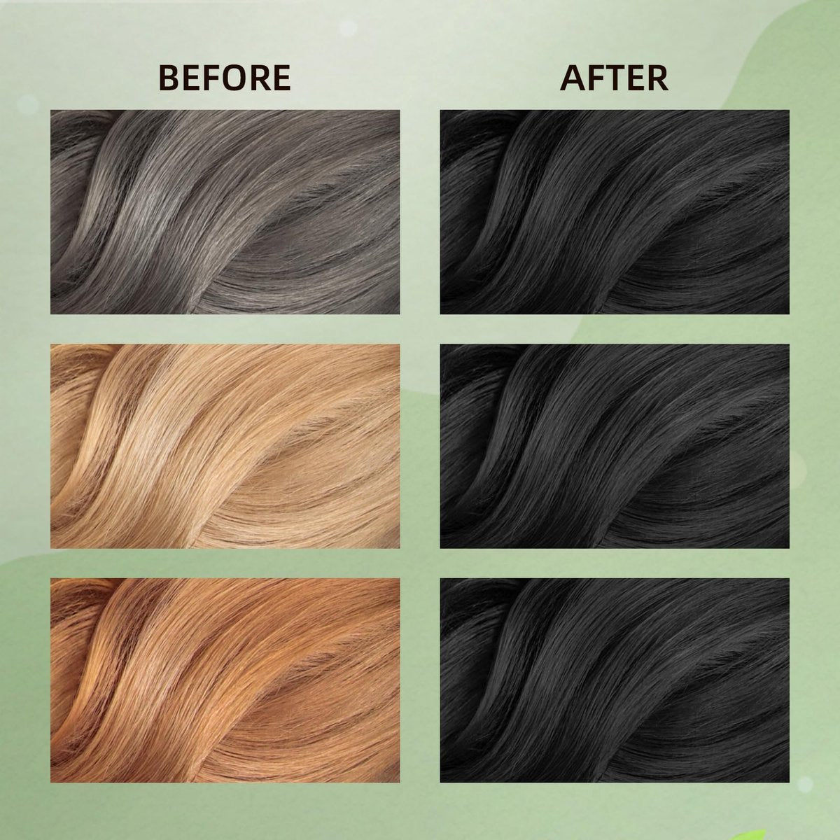 COSMTEK Black Hair Dye Shampoo - Semi-Permanent Herbal Color Shampoo for Women and Men, 100% Gray Coverage, No Ammonia, 13.5 fl oz Avelisse