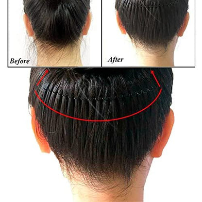 6-Piece U Shape Hair Finishing Fixer Comb Set - Stretchable Bobby Bangs Holder & Styling Tool for Women - Black Metal Hair Pins Avelisse