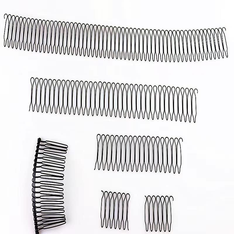 6-Piece U Shape Hair Finishing Fixer Comb Set - Stretchable Bobby Bangs Holder & Styling Tool for Women - Black Metal Hair Pins Avelisse