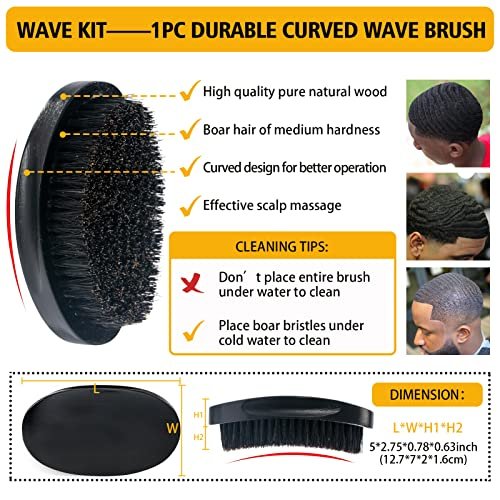 Goiple Wave Pomade for Men - Strong Hold, Easy Wash 360 Wave Training Hair Cream with Silky Durag Cap Set Avelisse