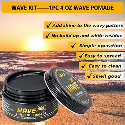 Goiple Wave Pomade for Men - Strong Hold, Easy Wash 360 Wave Training Hair Cream with Silky Durag Cap Set Avelisse