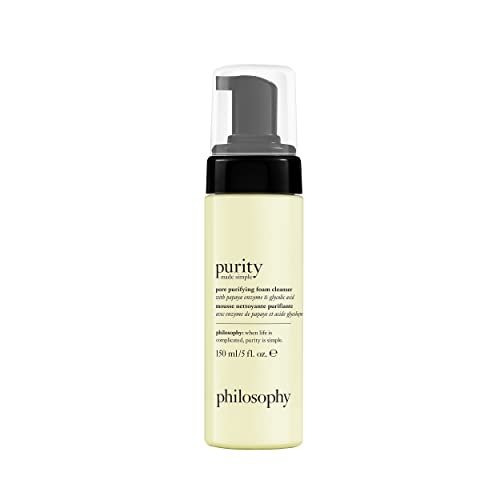 philosophy purity made simple pore purifying foaming facial cleanser - with papaya enzyme & glycolic acid - face wash removes dirt and impurities from pores - 5 fl oz Avelisse