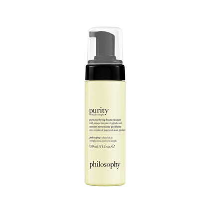 philosophy purity made simple pore purifying foaming facial cleanser - with papaya enzyme & glycolic acid - face wash removes dirt and impurities from pores - 5 fl oz Avelisse