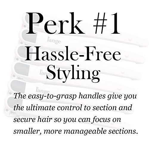 L'ANGE HAIR Rubber Sectioning Hair Clips - Narrow-Tipped Design for Parting & Sectioning - Easy Grip Handles - Professional Styling Results - 6-Pack (Blush) Avelisse