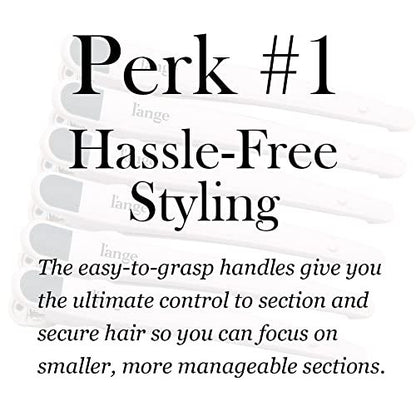 L'ANGE HAIR Rubber Sectioning Hair Clips - Narrow-Tipped Design for Parting & Sectioning - Easy Grip Handles - Professional Styling Results - 6-Pack (Blush) Avelisse