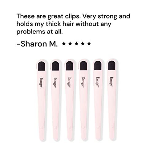 L'ANGE HAIR Rubber Sectioning Hair Clips - Narrow-Tipped Design for Parting & Sectioning - Easy Grip Handles - Professional Styling Results - 6-Pack (Blush) Avelisse