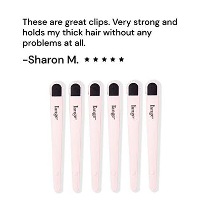 L'ANGE HAIR Rubber Sectioning Hair Clips - Narrow-Tipped Design for Parting & Sectioning - Easy Grip Handles - Professional Styling Results - 6-Pack (Blush) Avelisse