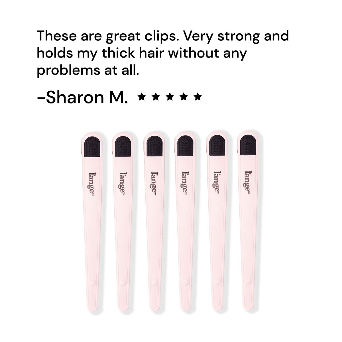 L'ANGE HAIR Rubber Sectioning Hair Clips - Narrow-Tipped Design for Parting & Sectioning - Easy Grip Handles - Professional Styling Results - 6-Pack (Blush) Avelisse