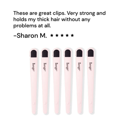 L'ANGE HAIR Rubber Sectioning Hair Clips - Narrow-Tipped Design for Parting & Sectioning - Easy Grip Handles - Professional Styling Results - 6-Pack (Blush) Avelisse