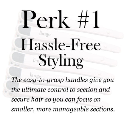 L'ANGE HAIR Rubber Sectioning Hair Clips - Narrow-Tipped Design for Parting & Sectioning - Easy Grip Handles - Professional Styling Results - 6-Pack (Blush) Avelisse