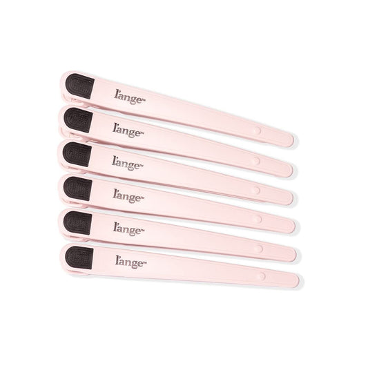 L'ANGE HAIR Rubber Sectioning Hair Clips - Narrow-Tipped Design for Parting & Sectioning - Easy Grip Handles - Professional Styling Results - 6-Pack (Blush) Avelisse