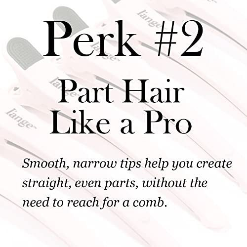 L'ANGE HAIR Rubber Sectioning Hair Clips - Narrow-Tipped Design for Parting & Sectioning - Easy Grip Handles - Professional Styling Results - 6-Pack (Blush) Avelisse