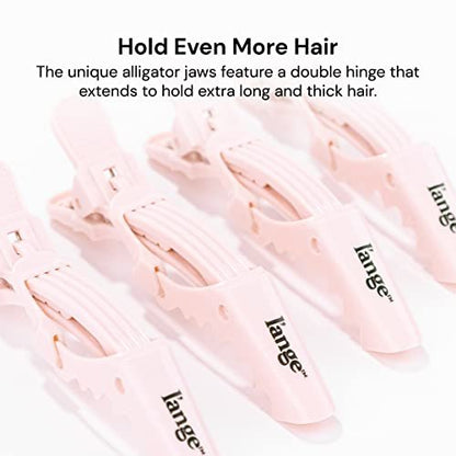 L’ange Alligator Hair Clips – Wide Teeth, Double-Hinged Design for Sectioning & Securing Hair – Professional Styling Results – 4-Pack (Blush)