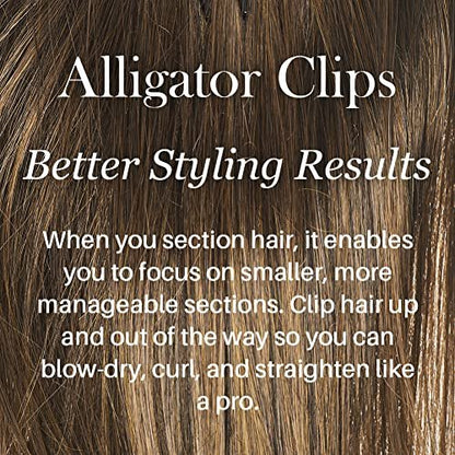 L’ange Alligator Hair Clips – Wide Teeth, Double-Hinged Design for Sectioning & Securing Hair – Professional Styling Results – 4-Pack (Blush)