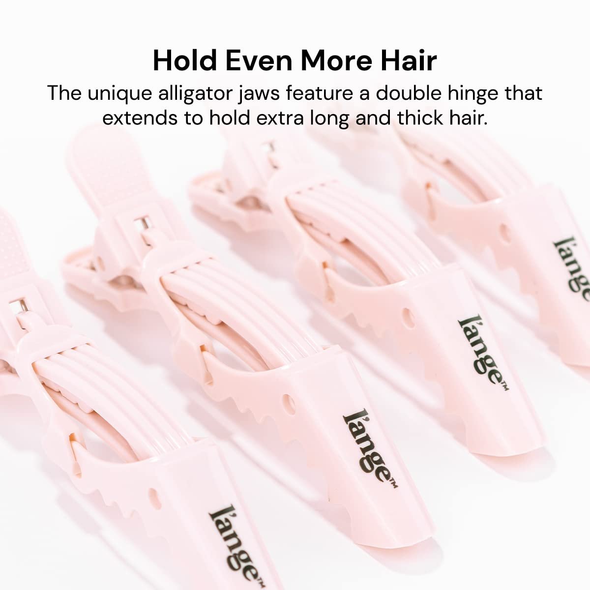 L’ange Alligator Hair Clips – Wide Teeth, Double-Hinged Design for Sectioning & Securing Hair – Professional Styling Results – 4-Pack (Blush) - görsel 3
