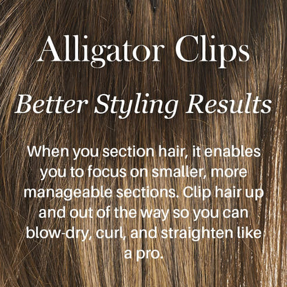 L’ange Alligator Hair Clips – Wide Teeth, Double-Hinged Design for Sectioning & Securing Hair – Professional Styling Results – 4-Pack (Blush)