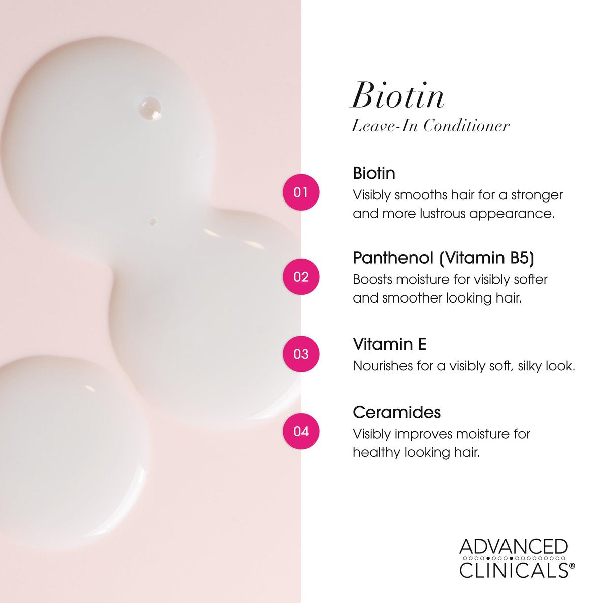 Advanced Clinicals Biotin Thicken & Shine Hair Spray Leave-In Treatment, Nourishing Detangling Formula for Fine, Damaged, or Frizz Prone Hair, Supports Scalp Health for Strong Thick Hair, 8 Fl Oz - görsel 7