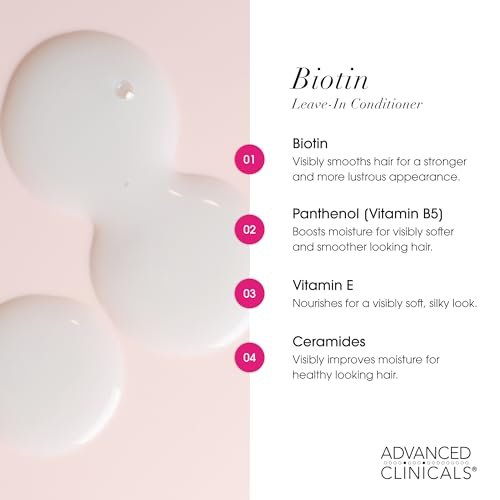 Advanced Clinicals Biotin Thicken & Shine Hair Spray Leave-In Treatment, Nourishing Detangling Formula for Fine, Damaged, or Frizz Prone Hair, Supports Scalp Health for Strong Thick Hair, 8 Fl Oz - görsel 8