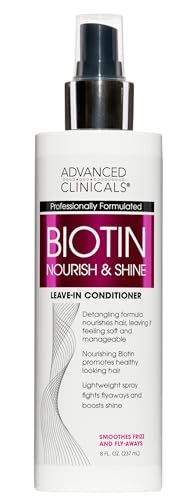Advanced Clinicals Biotin Thicken & Shine Hair Spray Leave-In Treatment, Nourishing Detangling Formula for Fine, Damaged, or Frizz Prone Hair, Supports Scalp Health for Strong Thick Hair, 8 Fl Oz - görsel 2