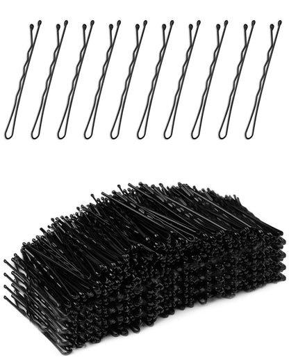 DF DUALFERV Bobby Pins – 500 Pack, 2 Inch, Secure Hold, Black Hair Clips for Women & Girls