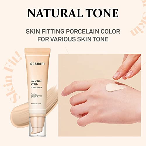 COSNORI Your Skin Dress Tone up Base – Porcelain – Concealing Pores & Blemishes – Tone Correcting Makeup Base with Niacinamide – 1.69 fl.oz Avelisse