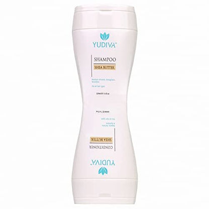 YUDIVA 2-in-1 Shea Butter Shampoo & Conditioner Set with Travel Bag – 15.2 Fl Oz for All Hair Types