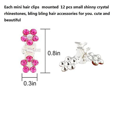 65-Pack Mini Claw Clips with No-Slip Grip - Glitter and Rhinestone Hair Accessories in Mixed Colors, Metal Clamps for Girls and Women