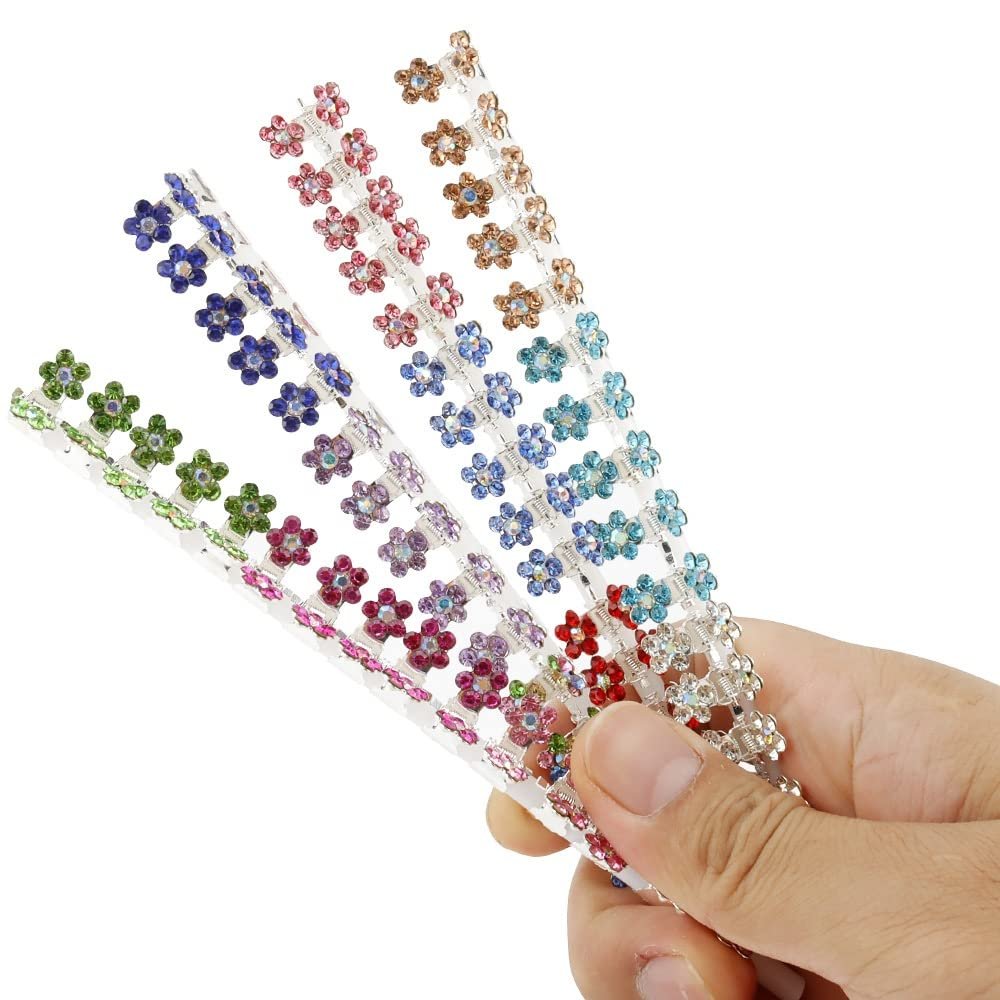 65-Pack Mini Claw Clips with No-Slip Grip - Glitter and Rhinestone Hair Accessories in Mixed Colors, Metal Clamps for Girls and Women - görsel 1