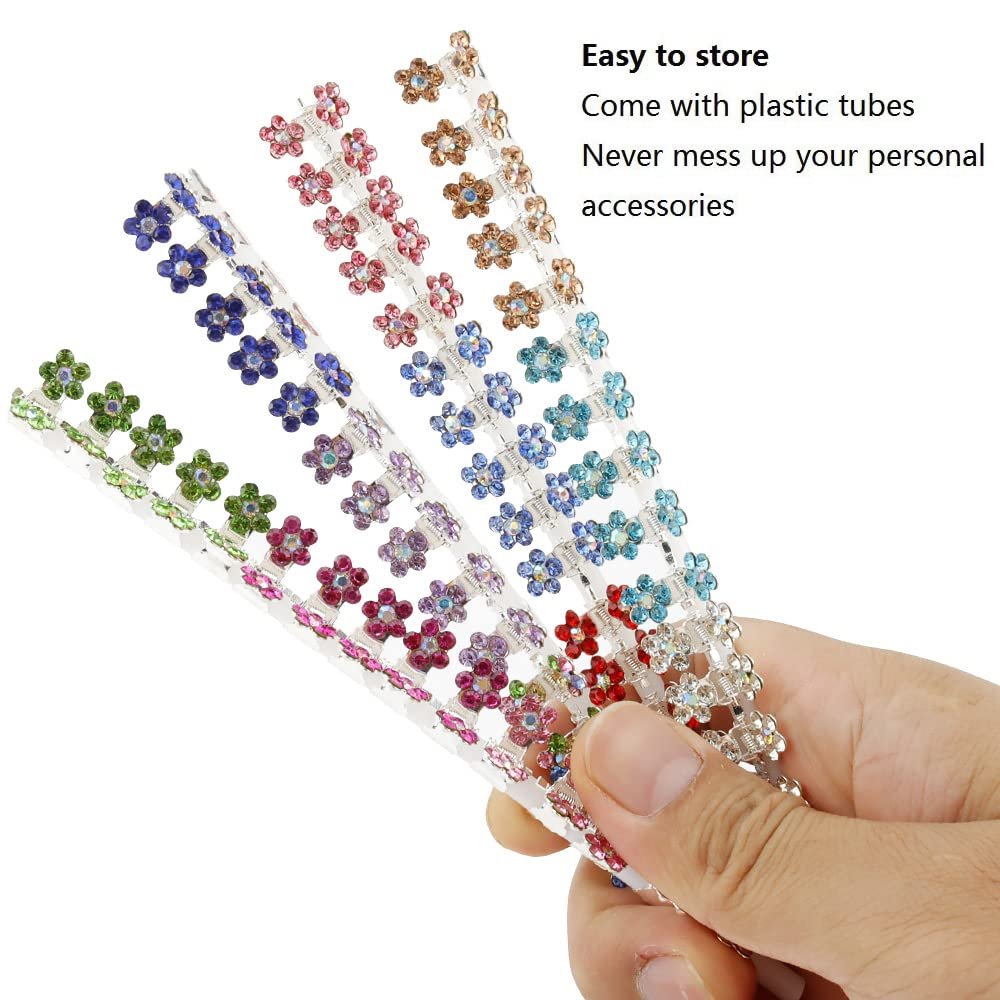 65-Pack Mini Claw Clips with No-Slip Grip - Glitter and Rhinestone Hair Accessories in Mixed Colors, Metal Clamps for Girls and Women - görsel 7