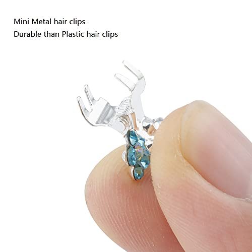 65-Pack Mini Claw Clips with No-Slip Grip - Glitter and Rhinestone Hair Accessories in Mixed Colors, Metal Clamps for Girls and Women - görsel 6