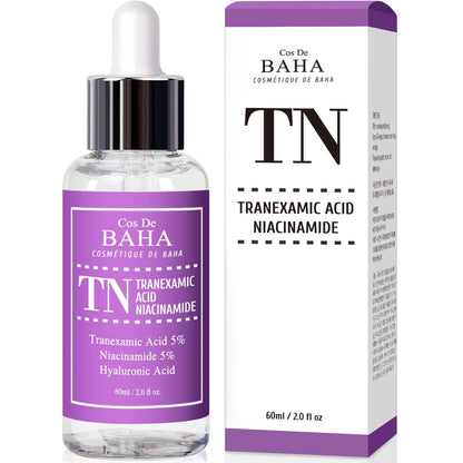 Cos De BAHA Tranexamic Acid 5% Serum – Niacinamide 5%, Hyaluronic Acid & Aloe for Brightening, Dark Spots & Uneven Tone, Melasma Remover (60 ml / 2 Fl Oz) Avelisse
