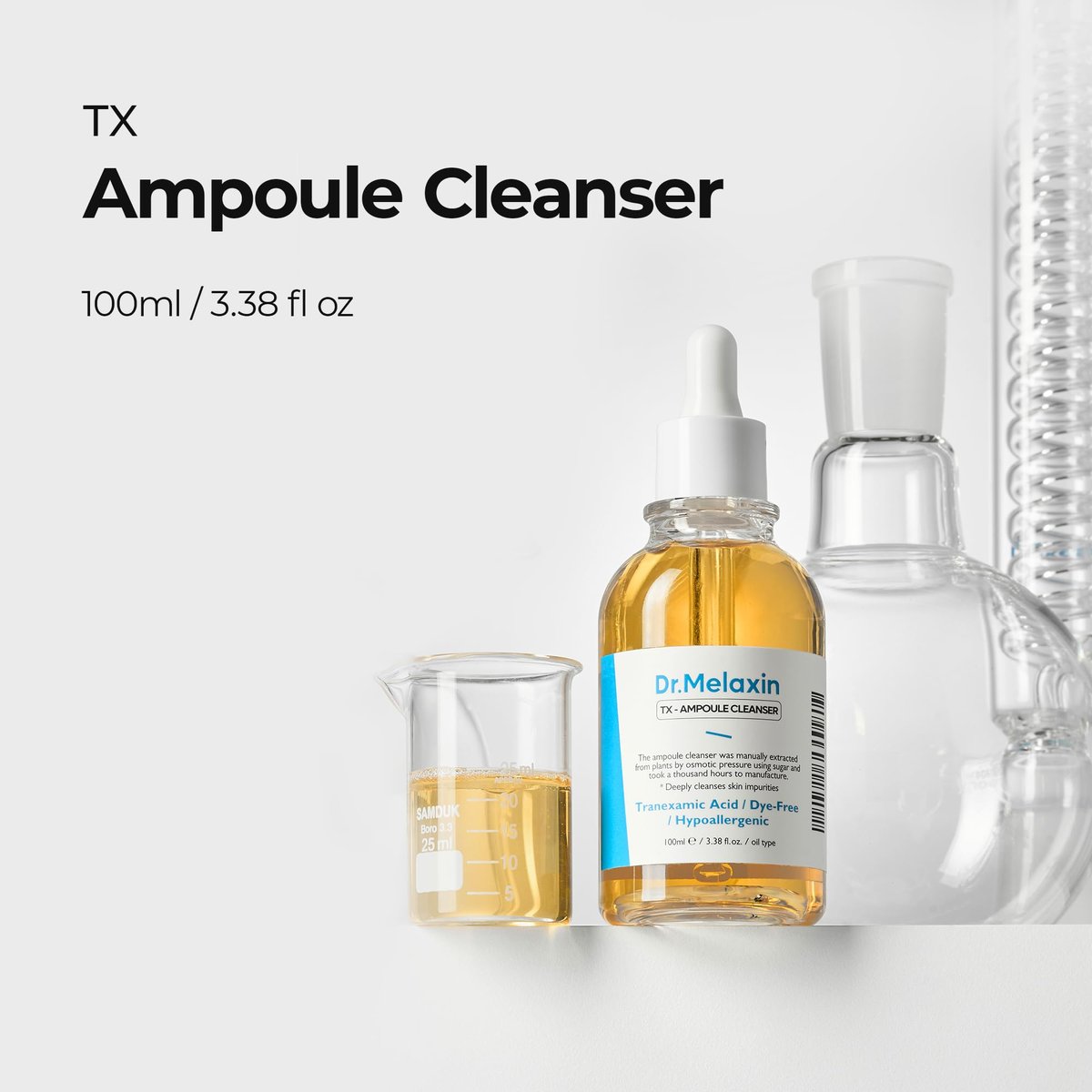 Dr.Melaxin TX Tranexamic Acid Ampoule Cleanser 100ml - Moisturizing & Soothing Face Wash for Sensitive Skin Avelisse