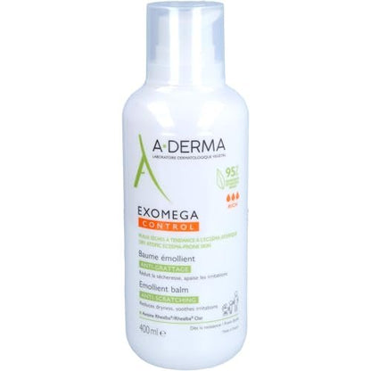 A-Derma Exomega Control Emollient Body Balm - 400 ml (13.53 Fl Oz) for Dry, Eczema-Prone Skin