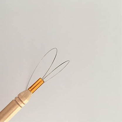BlingKingdom 3pcs Hair Extension Loop Needle Threader Pulling Hook Tool and Bead Device Tool for Hair or Feather Extensions - Wooden and Stainless Steel