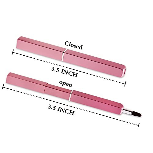 Professional Retractable Lip Brush - Precision Synthetic Bristle Lipstick Applicator for Women (Pink) - görsel 12