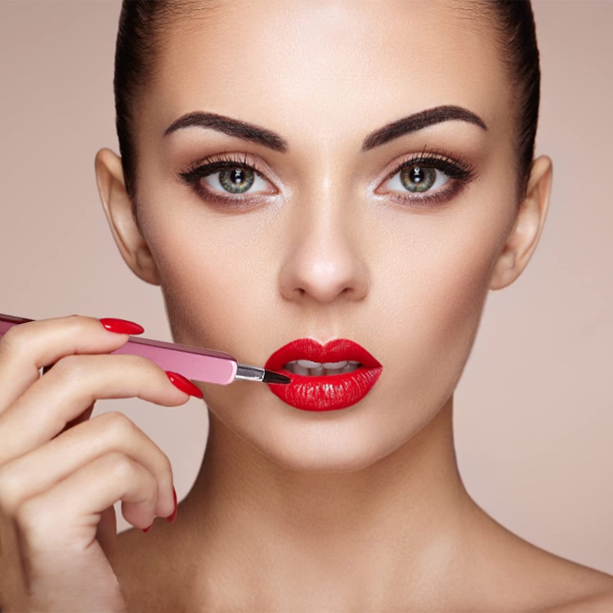 Professional Retractable Lip Brush - Precision Synthetic Bristle Lipstick Applicator for Women (Pink) - görsel 7