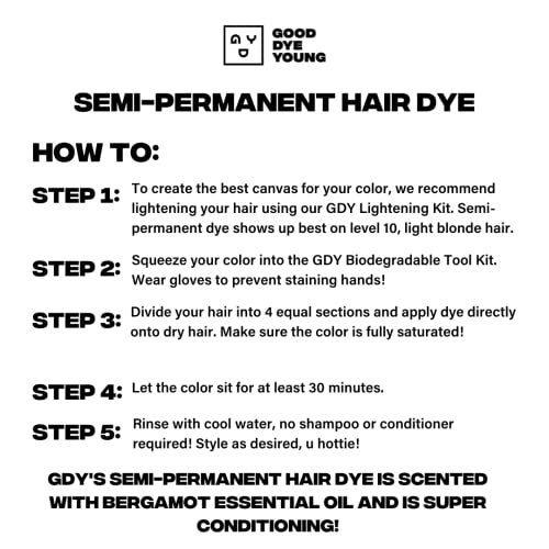 Good Dye Young Streaks and Strands Semi-Permanent Conditioning Hair Color - Blue Ruin | Vegan & Cruelty-Free - görsel 10
