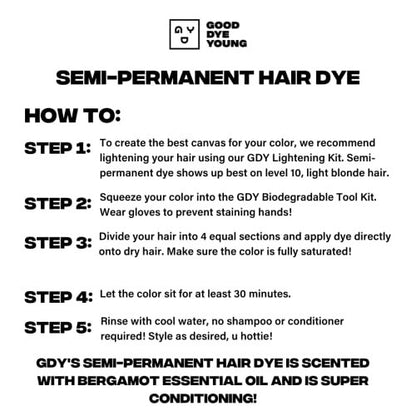 Good Dye Young Streaks and Strands Semi-Permanent Conditioning Hair Color - Blue Ruin | Vegan & Cruelty-Free