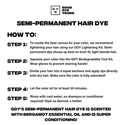 Good Dye Young Streaks and Strands Semi-Permanent Conditioning Hair Color - Blue Ruin | Vegan & Cruelty-Free