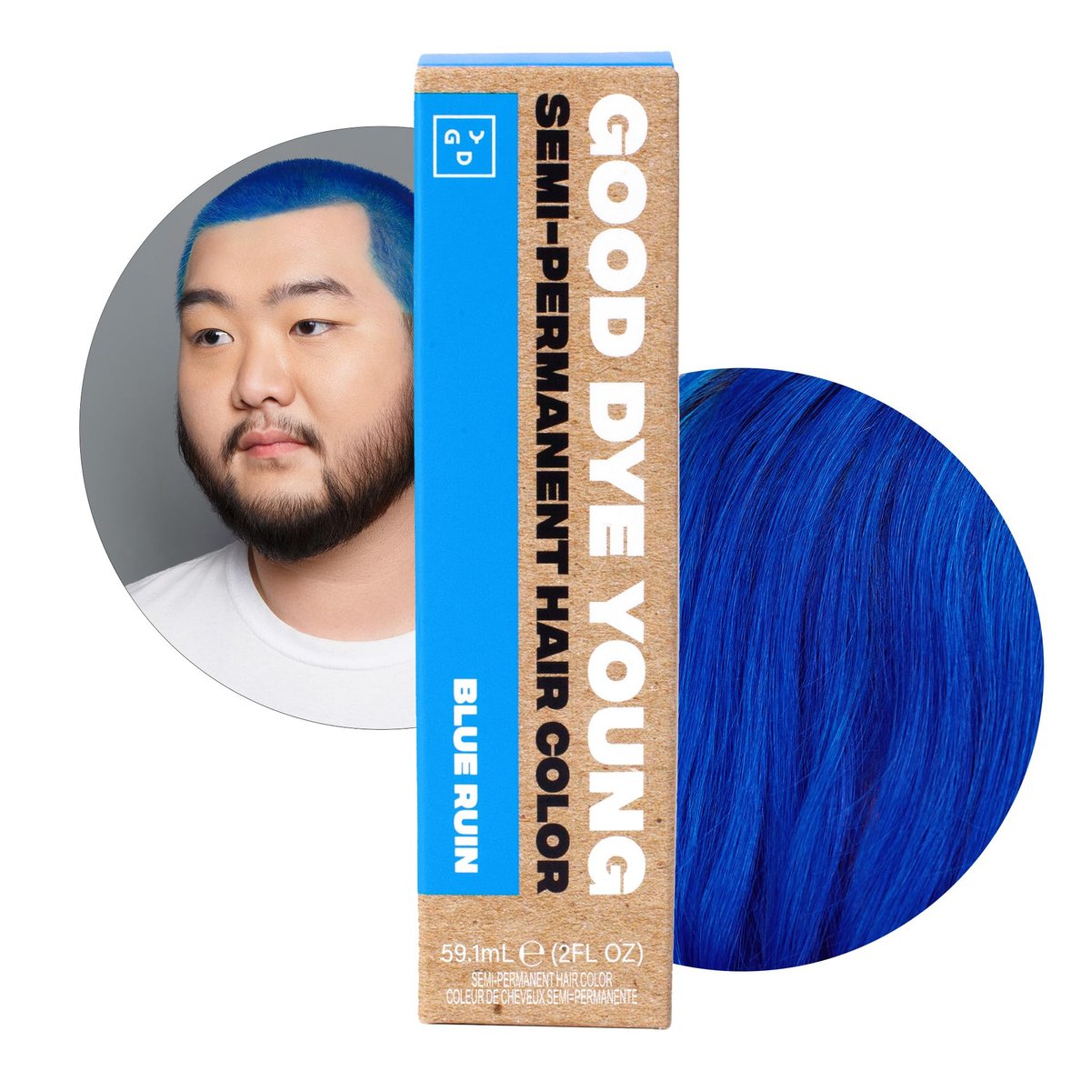 Good Dye Young Streaks and Strands Semi-Permanent Conditioning Hair Color - Blue Ruin | Vegan & Cruelty-Free - görsel 1