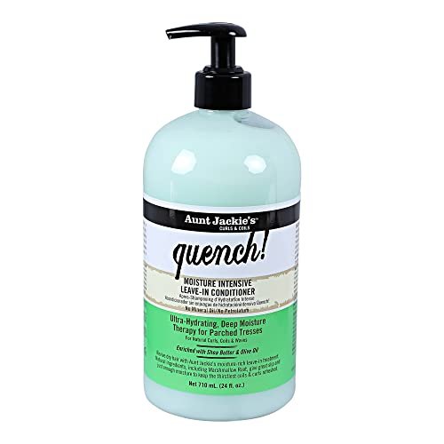 Aunt Jackie's Curls and Coils Quench Moisture Intensive Leave-In Conditioner - 24 oz Pump - Enriched with Shea Butter for Natural Curls, Coils & Waves Avelisse
