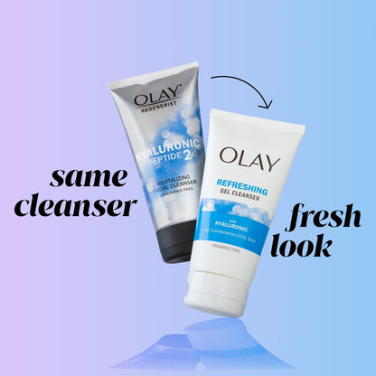 Olay Regenerist Hyaluronic + Peptide 24 Face Wash, Fragrance-Free, 5.0 fl oz