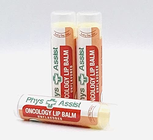 PhysAssist Oncology Lip Balm - USDA Organic Unflavored Moisturizing Lip Care for Chemo & Radiation - 3 Pack Avelisse