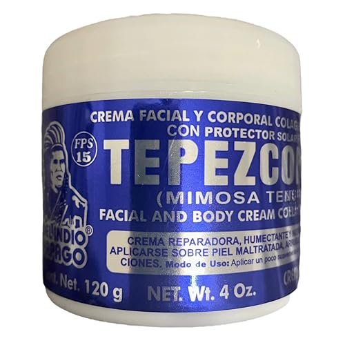 Del Indio Papago TEPEZCOHUITE 120g Skin Cream with Collagen & Vitamin E Sunscreen SPF-15 Avelisse