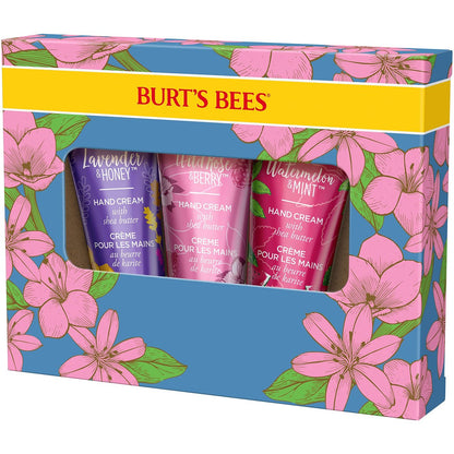 Burt's Bees Spring Gift Set: 3 Moisturizing Shea Butter Hand Creams - Lavender & Honey, Wild Rose & Berry, Watermelon & Mint (Pack of 3, 1 oz each) Avelisse