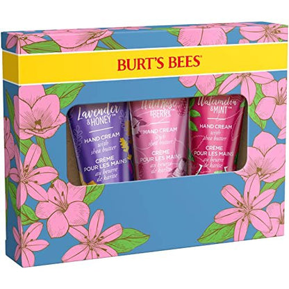 Burt's Bees Spring Gift Set: 3 Moisturizing Shea Butter Hand Creams - Lavender & Honey, Wild Rose & Berry, Watermelon & Mint (Pack of 3, 1 oz each) Avelisse