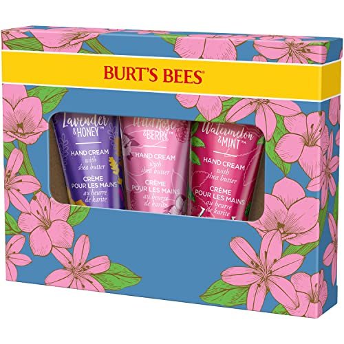 Burt's Bees Spring Gift Set: 3 Moisturizing Shea Butter Hand Creams - Lavender & Honey, Wild Rose & Berry, Watermelon & Mint (Pack of 3, 1 oz each) Avelisse